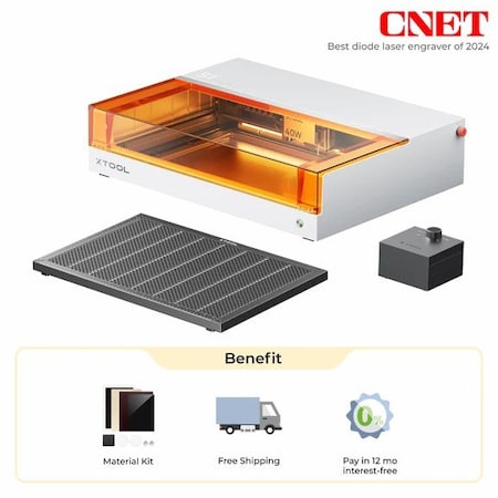 Xtool Desktop Laser Cutter and Engraver. S1 40w Basic Bundle Pure White. MXD-K101-001